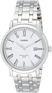 Casio Men's Quartz Watch, Analog Display And Stainless Steel Strap Mtp-E149D-7Bvdf, Silver Band
