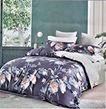 Dream Lotus Comforter Set, 6 Pcs, Cotton, Multicolour, King Size