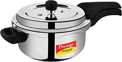 Prestige Deluxe Alpha Svachh 3 Litre Pressure Cooker|Stainless Steel|Induction Compatible|Anti-Bulge Base|Unique Pressure Indicator-Silver