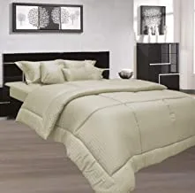 Hotel Linen Single Fitted Sheet 1Pc, 100% Cotton 250Tc Sateen 1Cm Stripe , Size: 120X200+25Cm, Stone