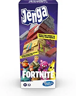 Jenga: Fortnite Edition Game, Wooden Block Stacking Tower Game for Fortnite Fans, Ages 8 and Up, Multi color