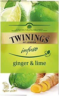 Twinings Ginger And Lime InFusion Tea, 20 Tea Bags - Pack of 1