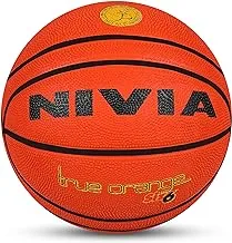 Nivia True Rubber Basketball | Color: Orange | Size: 6 | Ideal for: Training/Match | Machine Stitched | Number of Panels 8| Waterproof | Composite Leather Pasted | Suitable for: Indoors