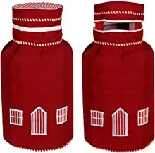 Kuber Industries Tank Cylinder Cover|Gas Canister Cover|Gas Bottle Protector|Open Both Side|2 Piece (Red)