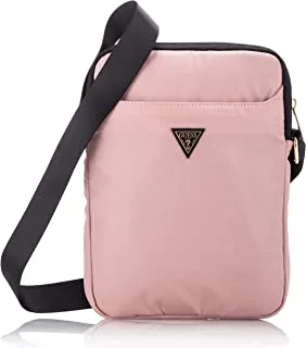 Guess Nylon Tablet Bag With Metal Triangle Logo 10 Inches - Light Pink