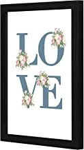 LOWHA LWHPWVP4B-162 love white rose Wall art wooden frame Black color 23x33cm By LOWHA
