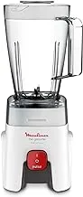 MOULINEX Blender | Genuine 1.75 L Blender Smoothie Maker | Mixer | 500 W |2 Attachments | One Speed and Pulse Function |White | 2 Years Warranty | LM242B28