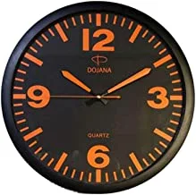 Dojana Wall Clock, Dwg149-Black-Orange
