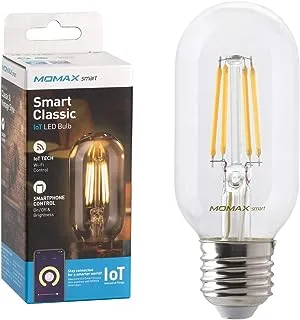 Momax Smart IoT Classic LED Bulb E27 عكس الضوء واي فاي الهاتف الذكي التحكم الصوتي متوافق 5W 2700k 510lm