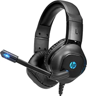 HP Stereo Headphone with LED DHE-8002 - Black, Wired