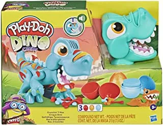 لعبة T-Rex من Play-Doh Dino Crew Crunchin 'T-Rex للأطفال من سن 3 سنوات فما فوق مع أصوات ديناصور مضحكة و 3 بيض Play-Doh ، 2.5 أونصة لكل منها ، غير سامة