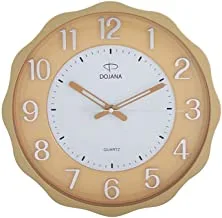 Dojana Plastic Wall Clock Dw247-Gold-White