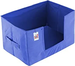 Fun Homes Large Capacity Space Saver Closet, Stackable And Foldable Saree, Clothes Storage Bag, Non-Woven Rectangle Cloth Saree Stacker Wardrobe Organizer (Royal Blue)
