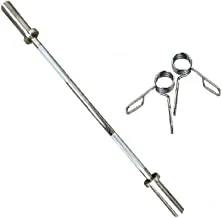 47 Inch Olympic Bar With Collars, Prosportsae, Chrome, Olympic Barbell, Bbell-47