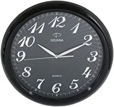 Dojana Plastic Wall Clock, Dwg094-Black-Black