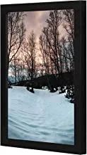 LOWHA Bare Trees on Snow Wall art wooden frame Black color 23x33cm By LOWHA