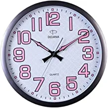 Dojana Wall Clock, Dwg150-Silver-White Pink