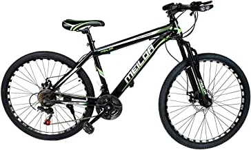 Adult Bike,21 Speed, Wheel Size 26 Inch, With Front Fork Assist,Disc Brake,Reflective Wheel - Black/Green