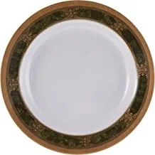 Dinewell Melamine Green Golden Soup Plate, White, 10.5 Inch, Dwsp001Gg ,1 Pc