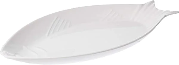 Harmony Melamine White Fish Plate 18