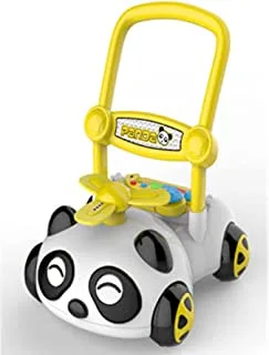 Funz Panda shaped Walk and Stand Multifunction toddler music car baby walker for baby with Adjustable Height for Baby 8-18Months, WHITE, W659