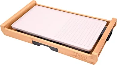 JANO 1800W Electric Grill Maker With Bamboo Wood Body, Non-Stick, Granite, Beige, E04401 2 Years warranty