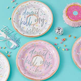 Gingerray Good Vibes Donut Plates 8 Pieces, 16 cm Size