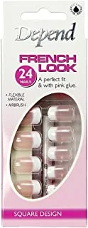 DEPEND French Manicure False Nails Pink Square