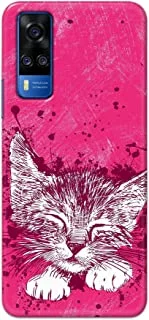 Jim Orton matte finish designer shell case cover for Vivo Y51A-Cat sketch Pink