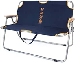Discovery Adventures Folding Camping Bench Double Chair By Hirmoz, Collapsible Double Folding Chair For Outdoor USe With Carry Bag, Blue, 105*58*72Cm, Dfc86402
