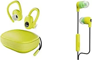 Skullcandy PUSh Ultra Over The Ear True Wireless Earbuds - Electric Yellow And Skullcandy Inkd+ In-Ear Headphones With Mic - Yellow