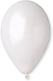 Gemar Metallic Latex Balloons 100-Pieces, 12-inch Size, White