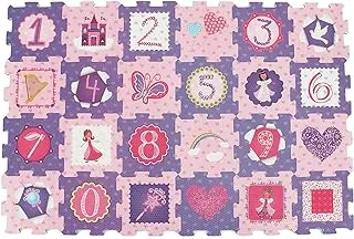 Sunta Fairy Princess and Numbers Puzzle Mat 24-Pieces, Purple