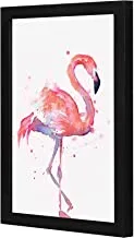 Lowha Pink Flamingo Wall Art Wooden Frame Black Color 23X33Cm By Lowha