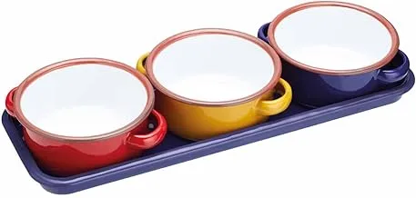 World of Flavours Enamel Dip Set, Set of Three, 11cm/350ml, Gift Boxed