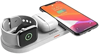 Porodo 4 In 1 Slim Charging Station 7.5W/10W For Iphone/Apple Watch/Airpods - White, Pd-Fwch001-Wh