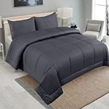 100% Cotton Lightweight Premium King Size Comforter With Pillow Cover | Pack of 1 | Down Alternative Comforter For All Season | Color : Charcoal, Size : 274x228 cm