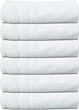 Kuber Industries Cotton 400 GSM 6 Pieces Full Size Bath Towel Set 60x30 (White) -CTKTC8638