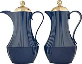 طقم ترامس قهوة وشاي قطعتين من فيفيانا الحجم: 1.0 / 1.0 لتر ، اللون: أزرق