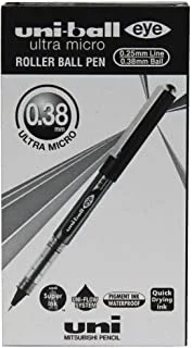 Uni Ball UB 150-38 Eye Ultra Micro 0.38mm Roller Ball Pen Pack of 12 Black