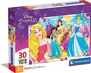 Clementoni Puzzle Super Color Disney Princess 30 PCS - For Age 3 Years Old Multicolor
