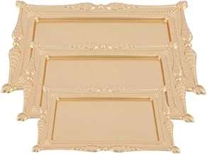 Rectangle Shape Tray (Size:L,M,S) Color: Iron Matt Gold Plated Tray Without Handle