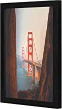 LOWHA Golden Gate Bridge, San Francisco Wall art wooden frame Black color 23x33cm By LOWHA