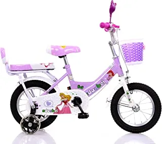 SDUOBEI Girls Bike With Flash Training Wheels 12 Inch, Purple