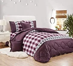 Moon Comforter Sets 6 Pieces, King - Purple, Mmxh-002, Material: Microfiber