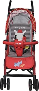 Alnwader Village Dgl-88624 Foldable Baby Stroller With Extra Seat Cover, Gray/Red