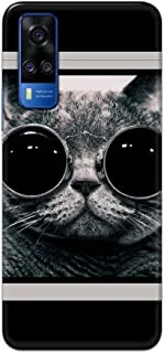 جراب Jim Orton بتصميم غير لامع مصمم لهاتف Vivo Y51A-Cat Swag أسود رمادي