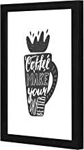 LOWHA Coffee تجعل يومك أفضل بإطار خشبي فني جداري لون أسود 23x33 سم من LOWHA