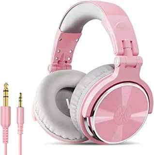 OneOdio Wired Over Ear Stereo Headphones - Pink/Gray