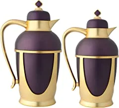Al Saif Metal 2 Pieces Coffee and Tea Vacuum Flask Set Size: 0.7/1.0 Liter, Color: Multicolor